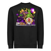 Black Mardi Gras gnome on the truck Heavyweight Sweatshirt - HowdyJamesFarm