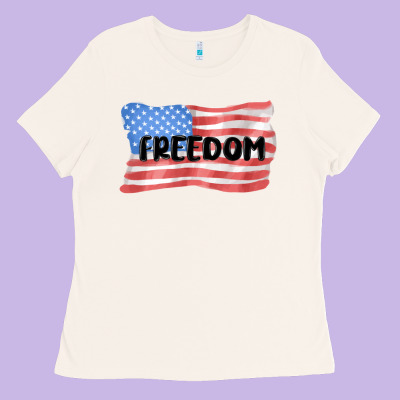 Freedom Usa Ladies Tee Designed By Maliassmallbusiness