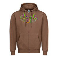 Chestnut skeleton hands mardi gras Zipper Hoodie - OliviaCreatesArt