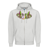Dove Grey skeleton hands mardi gras Zipper Hoodie - OliviaCreatesArt
