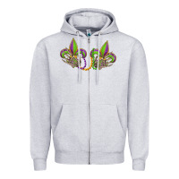Heather Grey skeleton hands mardi gras Zipper Hoodie - OliviaCreatesArt