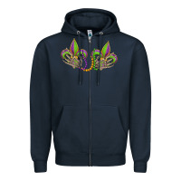 Navy skeleton hands mardi gras Zipper Hoodie - OliviaCreatesArt