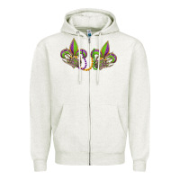 Oatmeal Heather skeleton hands mardi gras Zipper Hoodie - OliviaCreatesArt