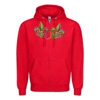 Red skeleton hands mardi gras Zipper Hoodie - OliviaCreatesArt