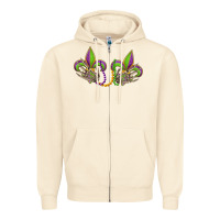 Sandshell skeleton hands mardi gras Zipper Hoodie - OliviaCreatesArt