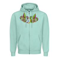 Seafoam skeleton hands mardi gras Zipper Hoodie - OliviaCreatesArt