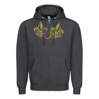 Smoke skeleton hands mardi gras Zipper Hoodie - OliviaCreatesArt