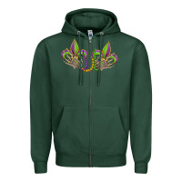 Sports Green skeleton hands mardi gras Zipper Hoodie - OliviaCreatesArt