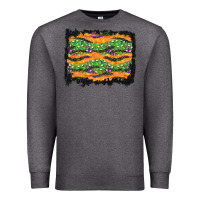 Charcoal Heather Halloween Skull Background Premium Sweatshirt - BundleAndBundleShop