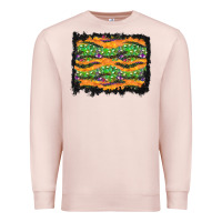 Pale Pink Halloween Skull Background Premium Sweatshirt - BundleAndBundleShop