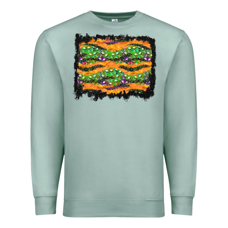 Halloween Skull Background Premium Sweatshirt by BundleAndBundleShop | Teevron