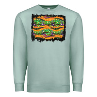 Seafoam Halloween Skull Background Premium Sweatshirt - BundleAndBundleShop