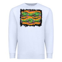 White Halloween Skull Background Premium Sweatshirt - BundleAndBundleShop