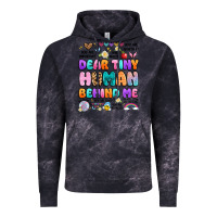 Cloud Black dear tiny human behind me Vintage Hoodie - Artiststas