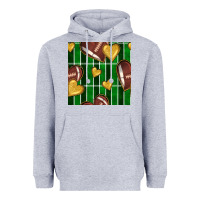 Heather Grey american football field and hearts seamless pattern Heavyweight Hoodie - BundleAndBundleShop