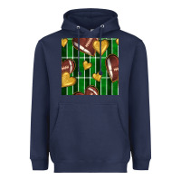 Navy american football field and hearts seamless pattern Heavyweight Hoodie - BundleAndBundleShop