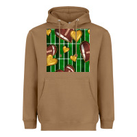 Toasted Coconut american football field and hearts seamless pattern Heavyweight Hoodie - BundleAndBundleShop