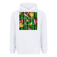 White american football field and hearts seamless pattern Heavyweight Hoodie - BundleAndBundleShop