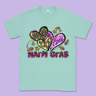 Mardi Gras Heart Classic Tee Designed By Lillyallendesigns