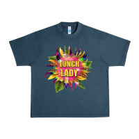 Midnight Navy lunch lady tie dye sunflower Urban Heavy Tee - BarkalooDesign