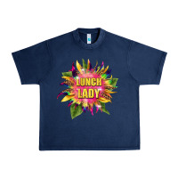 Navy lunch lady tie dye sunflower Urban Heavy Tee - BarkalooDesign