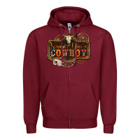 Burgundy simmer down cowboy olivia Zipper Hoodie - OliviaCreatesArt