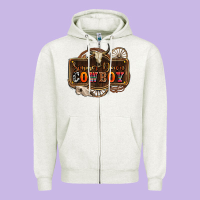 Simmer Down Cowboy Olivia Zipper Hoodie Designed By Oliviacreatesart