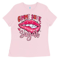 Bubblegum Pink gimme some sugar Ladies Tee - MaliasSmallBusiness