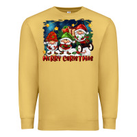 Antique Gold merry christmas gnomies wagon Premium Sweatshirt - FaDigitalArtStudio
