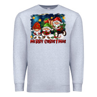 Heather Grey merry christmas gnomies wagon Premium Sweatshirt - FaDigitalArtStudio