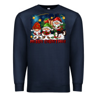 Navy merry christmas gnomies wagon Premium Sweatshirt - FaDigitalArtStudio
