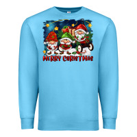 Ocean Blue merry christmas gnomies wagon Premium Sweatshirt - FaDigitalArtStudio