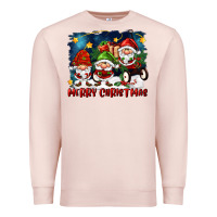Pale Pink merry christmas gnomies wagon Premium Sweatshirt - FaDigitalArtStudio