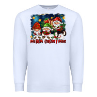 White merry christmas gnomies wagon Premium Sweatshirt - FaDigitalArtStudio