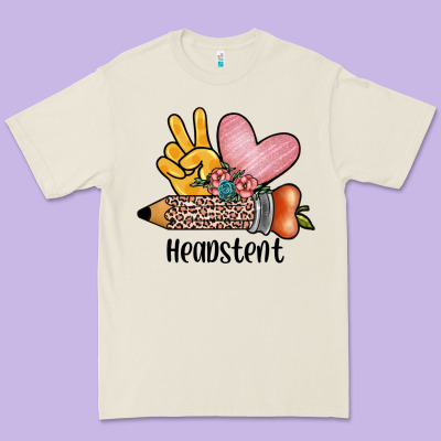 Peace Love Headstent Premium Tee Designed By Jahusdesignshop