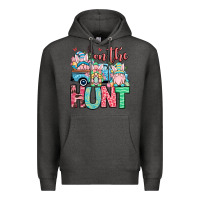 Charcoal Heather Easter gnomes on the hunt Premium Hoodie - OliviaCreatesArt