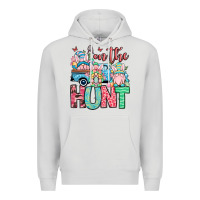Dove Grey Easter gnomes on the hunt Premium Hoodie - OliviaCreatesArt