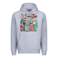 Heather Grey Easter gnomes on the hunt Premium Hoodie - OliviaCreatesArt