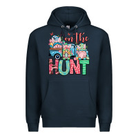 Navy Easter gnomes on the hunt Premium Hoodie - OliviaCreatesArt