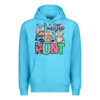 Ocean Blue Easter gnomes on the hunt Premium Hoodie - OliviaCreatesArt