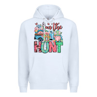 White Easter gnomes on the hunt Premium Hoodie - OliviaCreatesArt