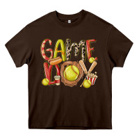Chocolate Brown game day softball Heavy Core Tee - MaliasSmallBusiness