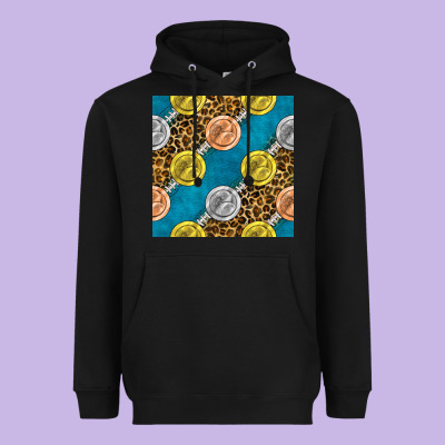 American Football Medal With Leopard Heavyweight Hoodie Designed By Bundleandbundleshop