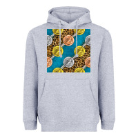 Heather Grey american football medal with leopard Heavyweight Hoodie - BundleAndBundleShop