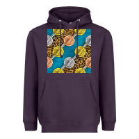 Plum american football medal with leopard Heavyweight Hoodie - BundleAndBundleShop
