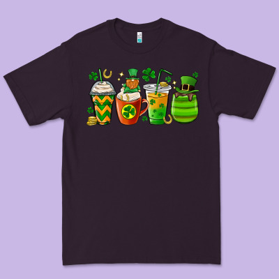 St. Patricks Day Coffee Cups Premium Tee Designed By Maliassmallbusiness