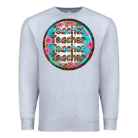 Heather Grey teacher vibe earrings Premium Sweatshirt - BundleAndBundleShop