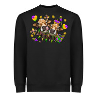 Black Mardi Gras Heifers Heavyweight Sweatshirt - HowdyJamesFarm