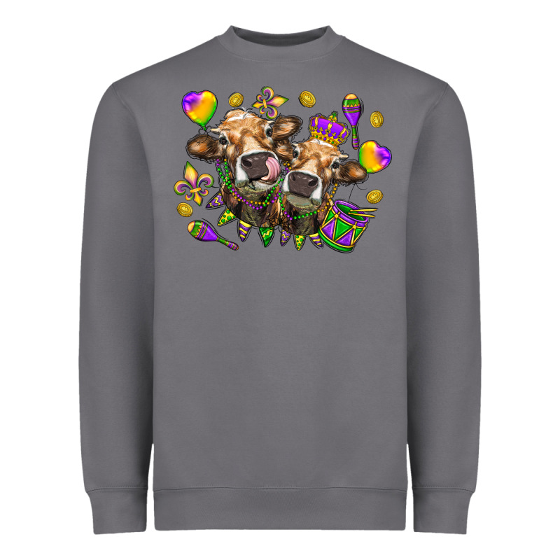 Mardi Gras Heifers Heavyweight Sweatshirt by HowdyJamesFarm | Teevron