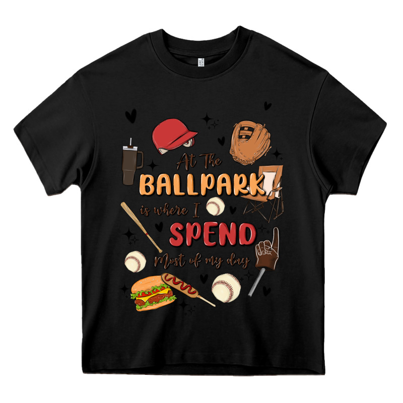 At The Ballpark Is Where I Spend Most Of My Day Heavy Core Tee by MaliasSmallBusiness | Teevron